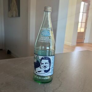 Dr Pepper Roger Staubach Commemorative Bottle - Green Glass
